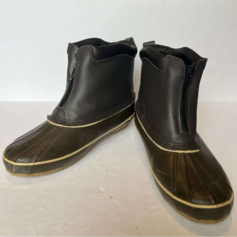 Men's Haband Ice House Boots Leather/Rubber With Steel Shank Brown Size 13EEE